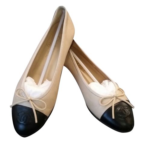 chanel classic flats|chanel two tone ballet flats.